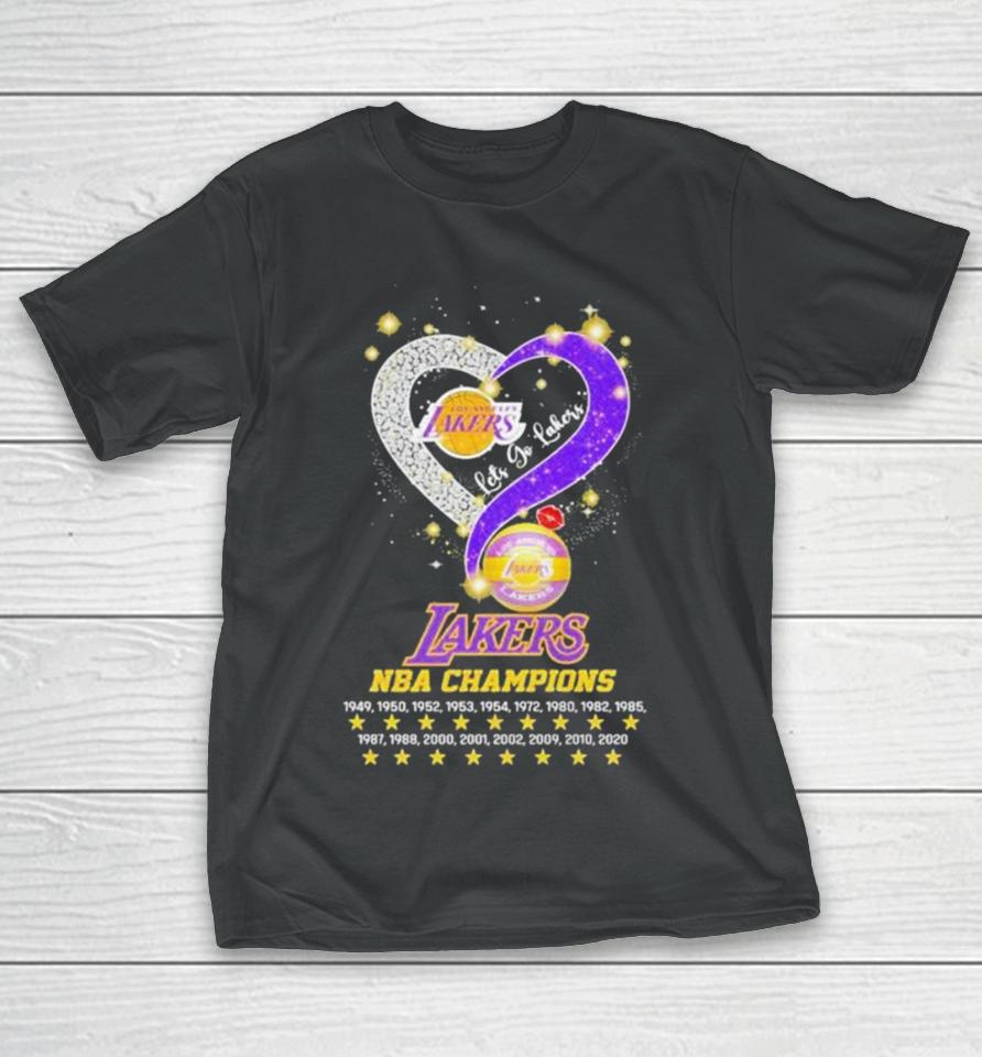 Let’s Go Los Angeles Lakers Nba Champions 1949 2020 Diamond Heart T-Shirt