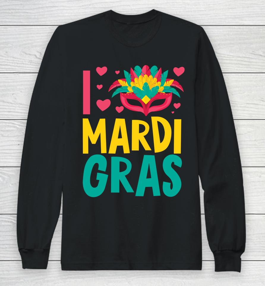 Let's Mardi Gras Y'all Celebrating Party Love Mardi Gras Long Sleeve T-Shirt