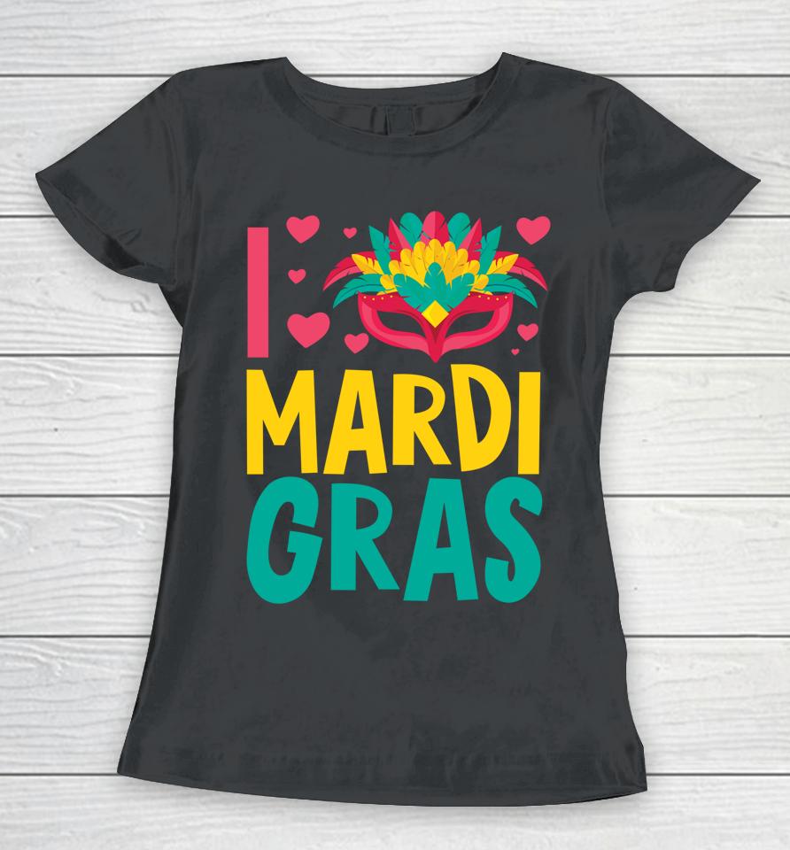 Let's Mardi Gras Y'all Celebrating Party Love Mardi Gras Women T-Shirt