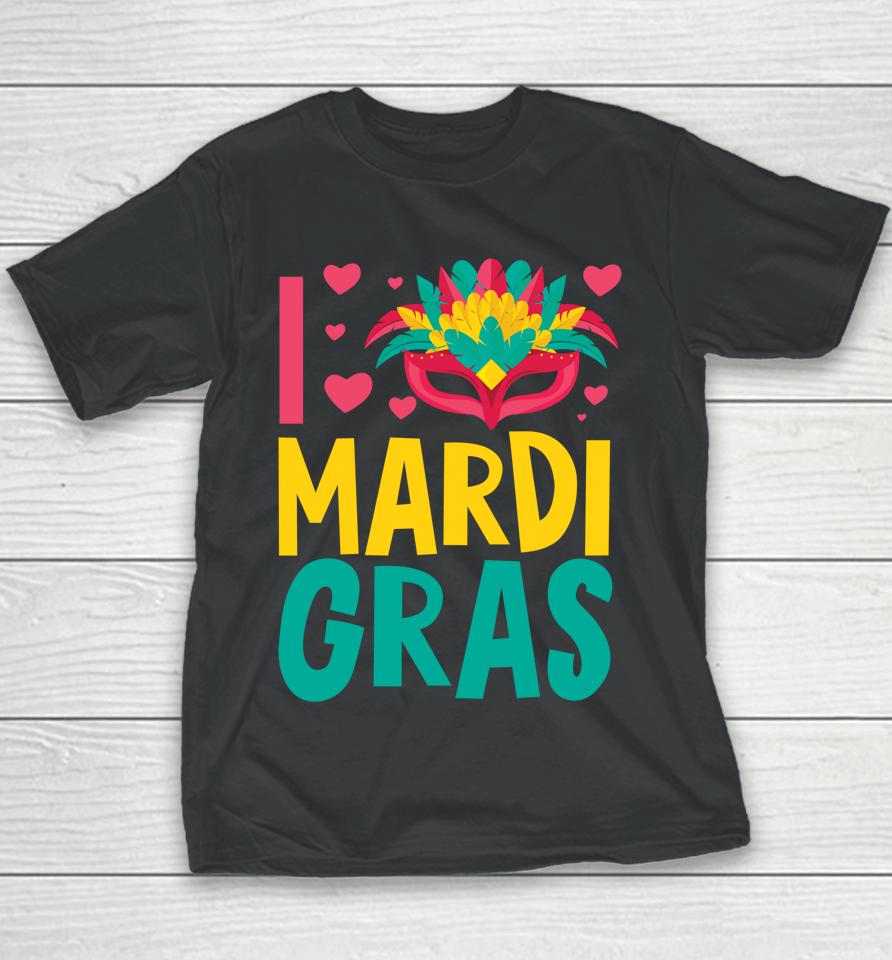 Let's Mardi Gras Y'all Celebrating Party Love Mardi Gras Youth T-Shirt