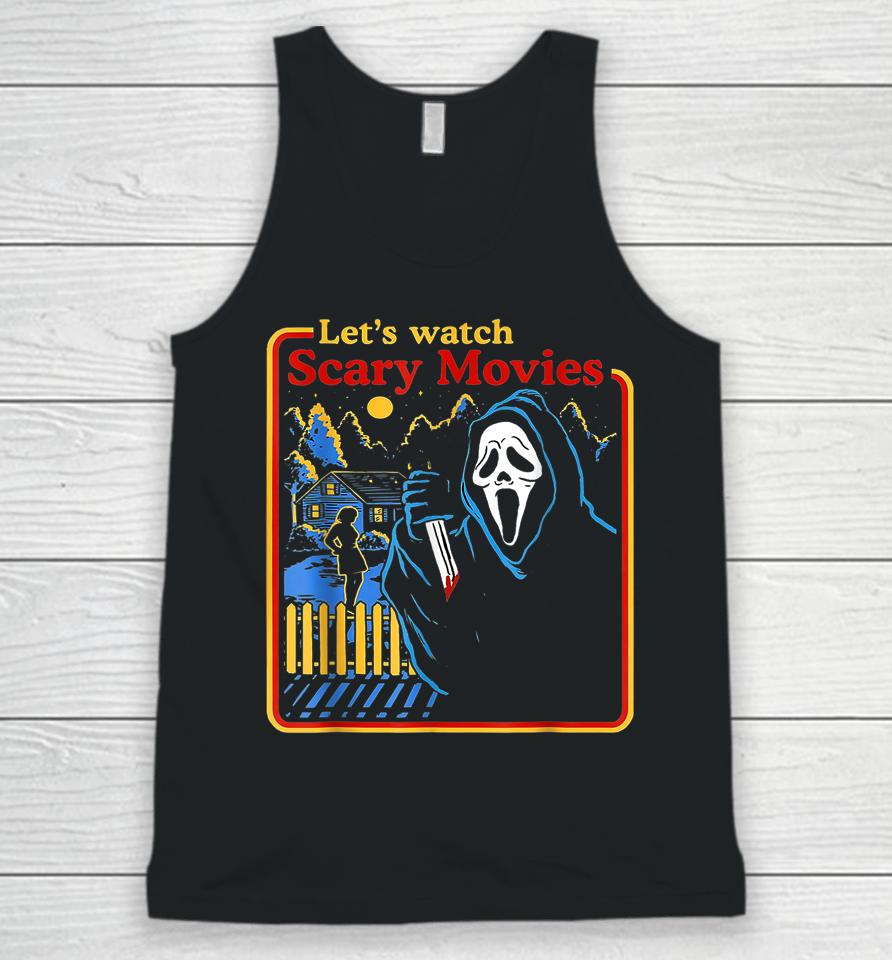 Let's Watch Scary Movies Scream Ghost Horror Tee Legends Unisex Tank Top