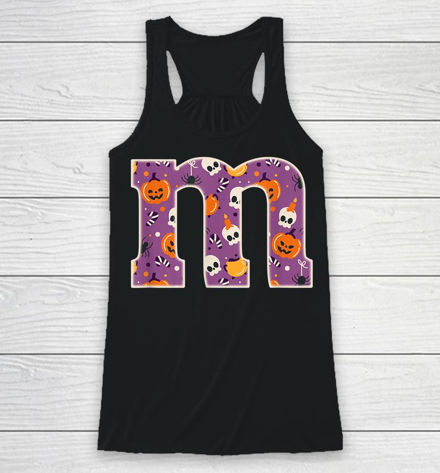 Letter M Chocolate Candy Halloween Team Groups Costume Racerback Tank