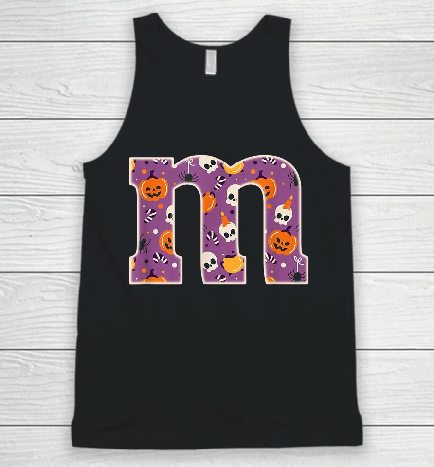 Letter M Chocolate Candy Halloween Team Groups Costume Unisex Tank Top