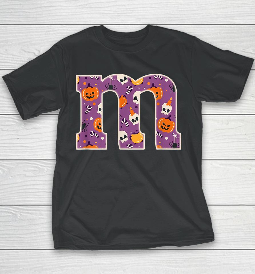 Letter M Chocolate Candy Halloween Team Groups Costume Youth T-Shirt