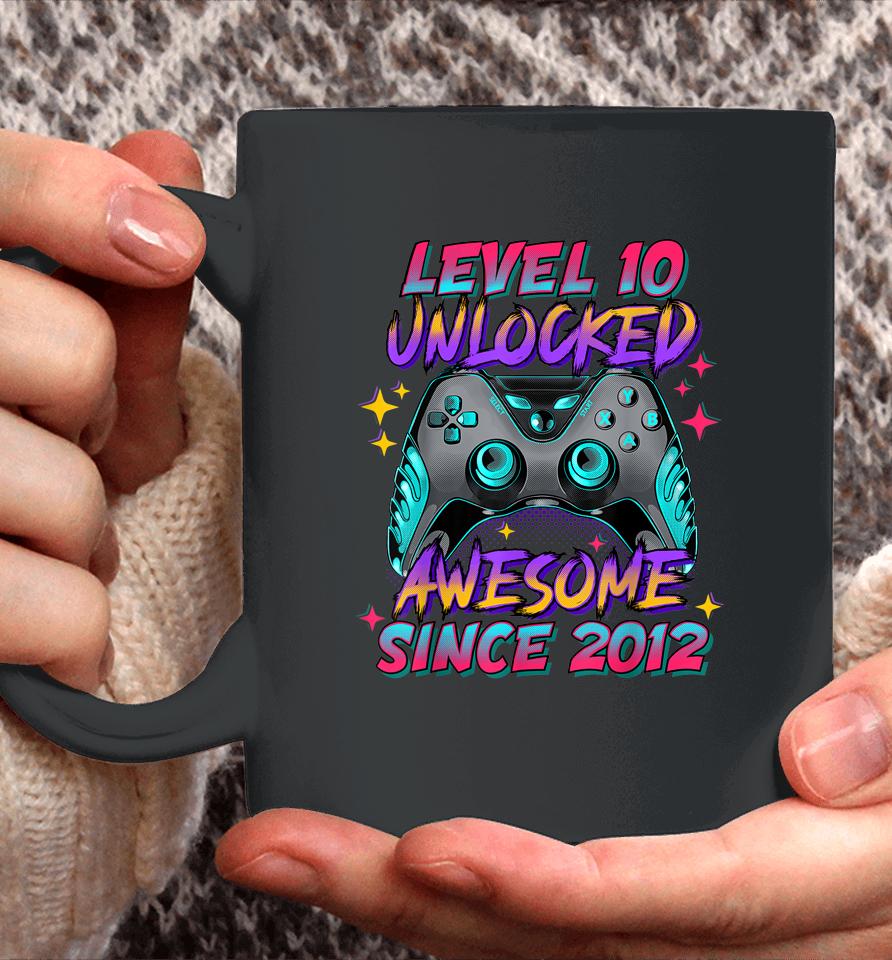 Level 10 Unlocked Awesome Since 2012 10Th Birthday Gamer Boy Coffee Mug
