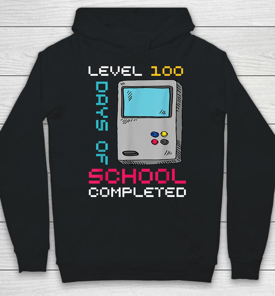 Level 100 Days Of School Completed Gamer 100Th Day Gifts Boy Hoodie