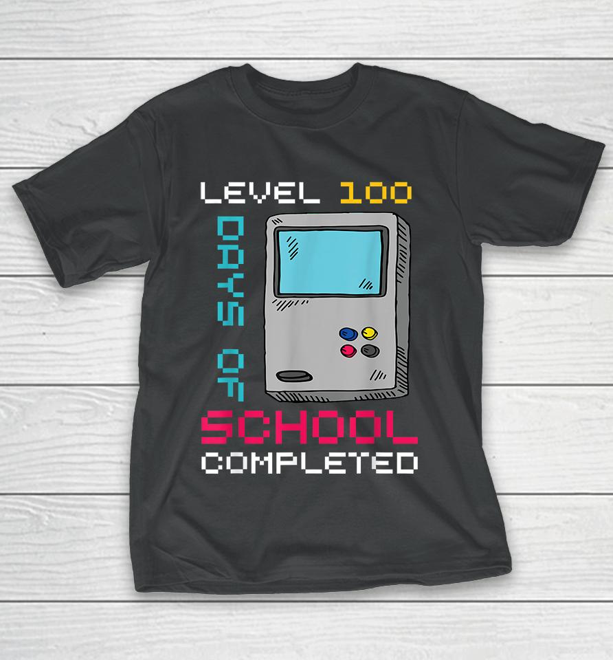 Level 100 Days Of School Completed Gamer 100Th Day Gifts Boy T-Shirt