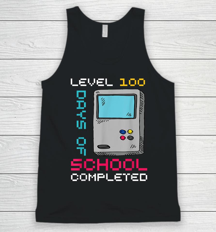 Level 100 Days Of School Completed Gamer 100Th Day Gifts Boy Unisex Tank Top