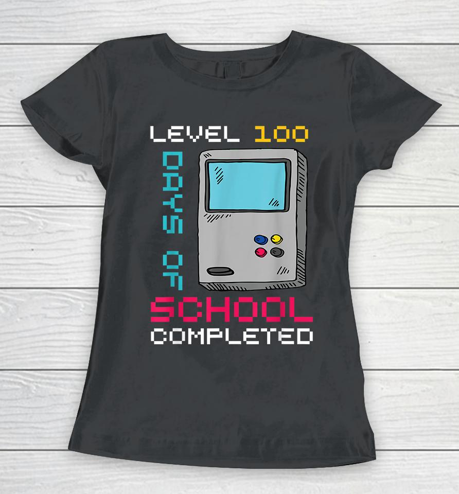 Level 100 Days Of School Completed Gamer 100Th Day Gifts Boy Women T-Shirt