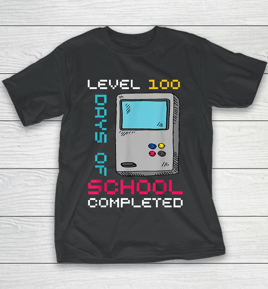 Level 100 Days Of School Completed Gamer 100Th Day Gifts Boy Youth T-Shirt