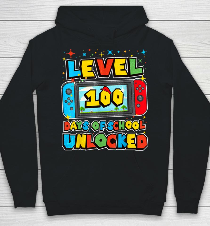 Level 100 Days Of School Unlocked Boys Gamer Video Games Hoodie