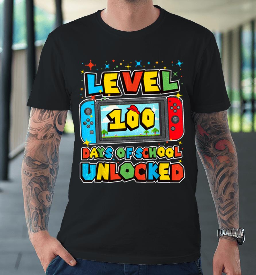 Level 100 Days Of School Unlocked Boys Gamer Video Games Premium T-Shirt