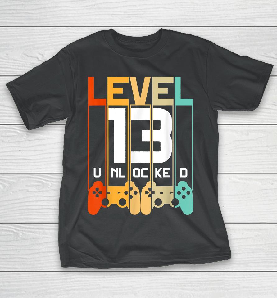 Level 13 Unlocked 13Th Birthday Matching Video Game T-Shirt