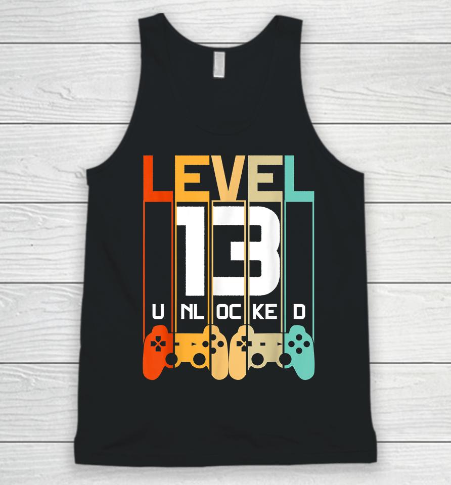 Level 13 Unlocked 13Th Birthday Matching Video Game Unisex Tank Top