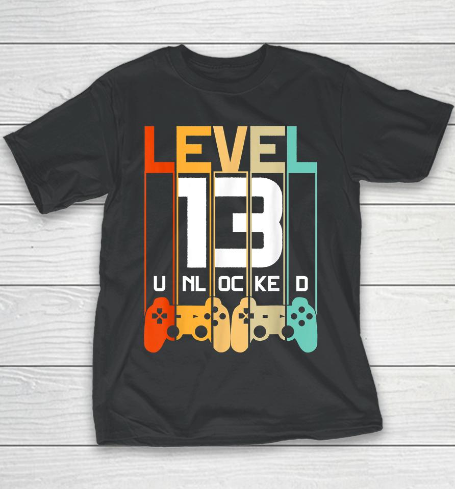 Level 13 Unlocked 13Th Birthday Matching Video Game Youth T-Shirt