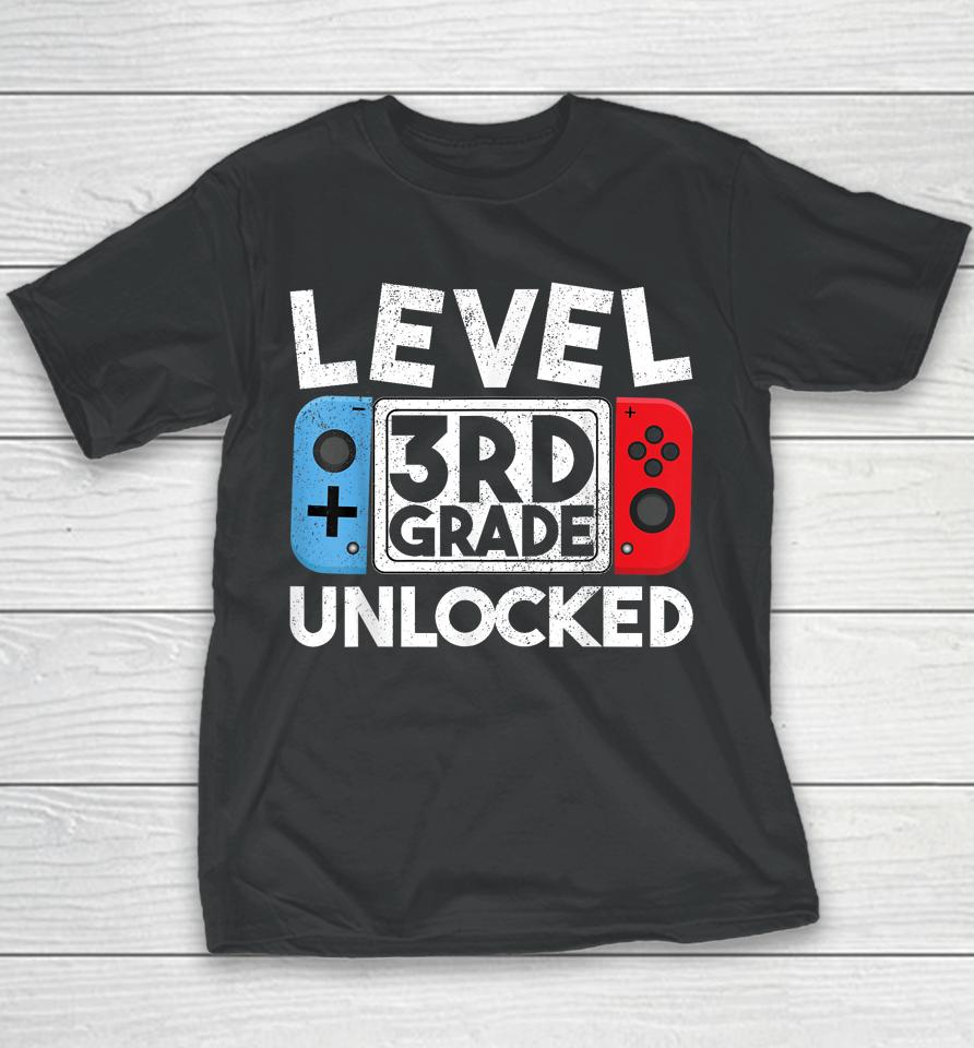 Level 3Rd Grade Unlocked Back To School First Day Boy Girl Youth T-Shirt