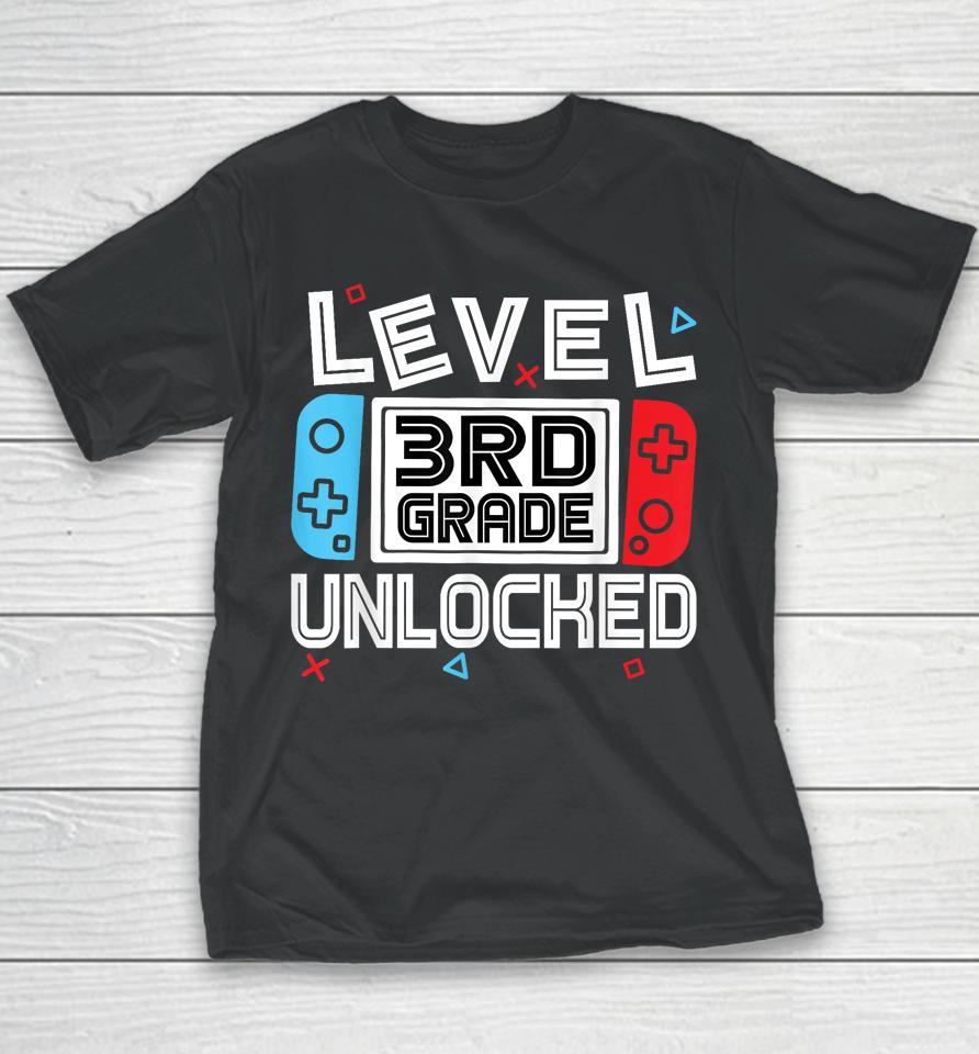 Level 3Rd Grade Unlocked Back To School First Day Boy Girl Youth T-Shirt