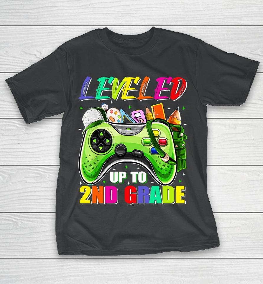 Leveled Up To 2Nd Grade Gamer Back To School First Day Boys T-Shirt
