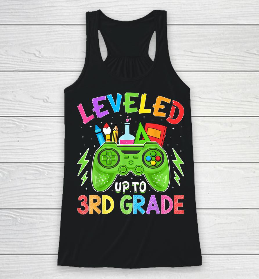 Leveled Up To 3Rd Grade Gamer Back To School First Day Boys Racerback Tank