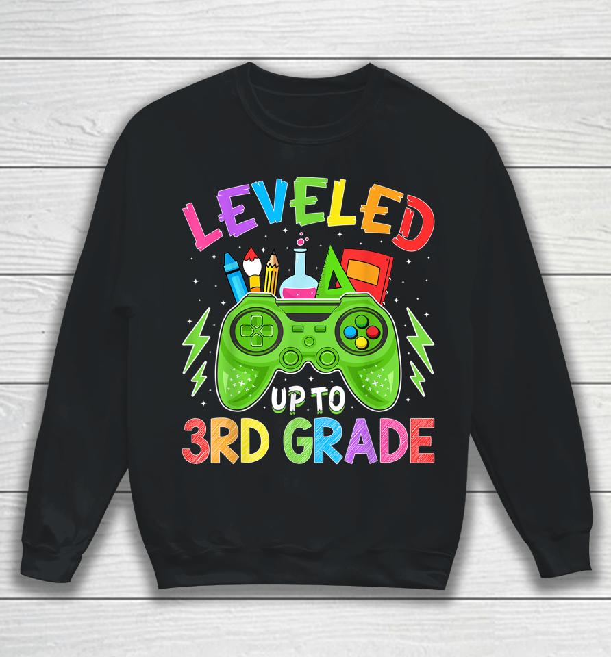 Leveled Up To 3Rd Grade Gamer Back To School First Day Boys Sweatshirt