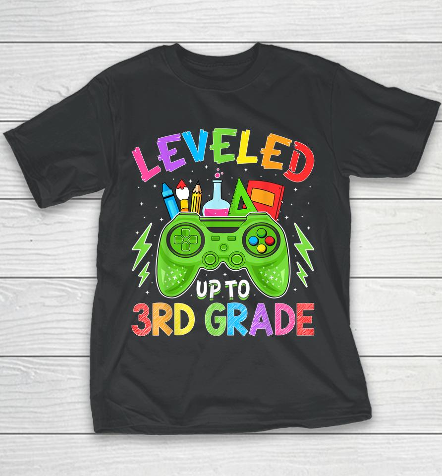 Leveled Up To 3Rd Grade Gamer Back To School First Day Boys Youth T-Shirt