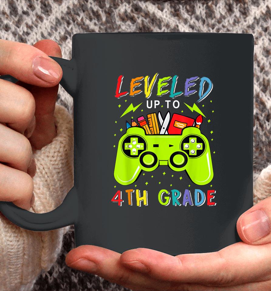 Leveled Up To 4Th Grade Gamer Back To School First Day Boys Coffee Mug
