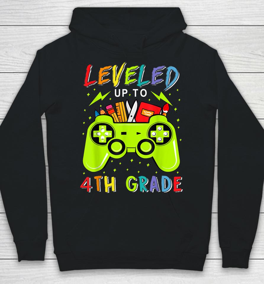 Leveled Up To 4Th Grade Gamer Back To School First Day Boys Hoodie