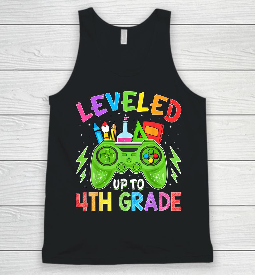 Leveled Up To 4Th Grade Gamer Back To School First Day Boys Unisex Tank Top