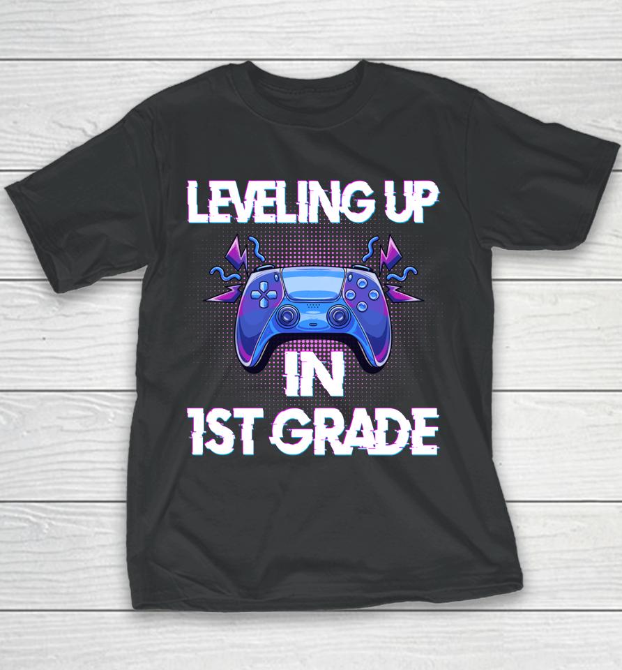 Leveling Up In First Grade Video Gaming Youth T-Shirt