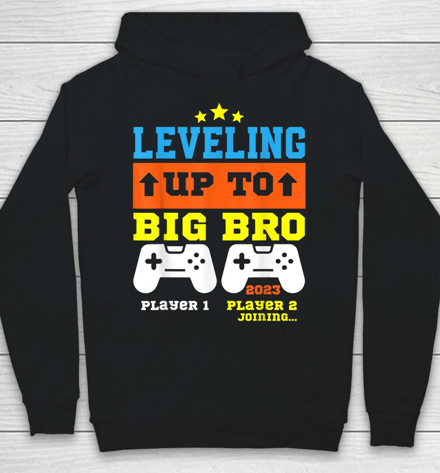 Leveling Up To Big Bro 2023 Pregnancy Announcement Boys Kids Hoodie