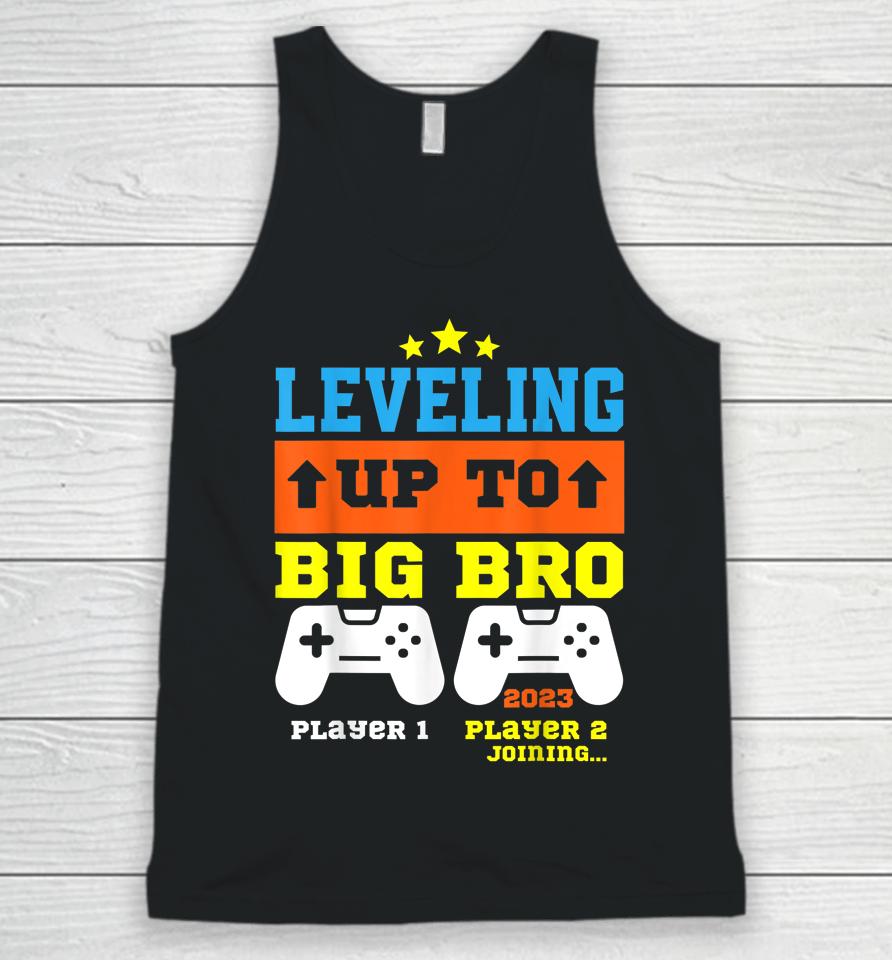 Leveling Up To Big Bro 2023 Pregnancy Announcement Boys Kids Unisex Tank Top