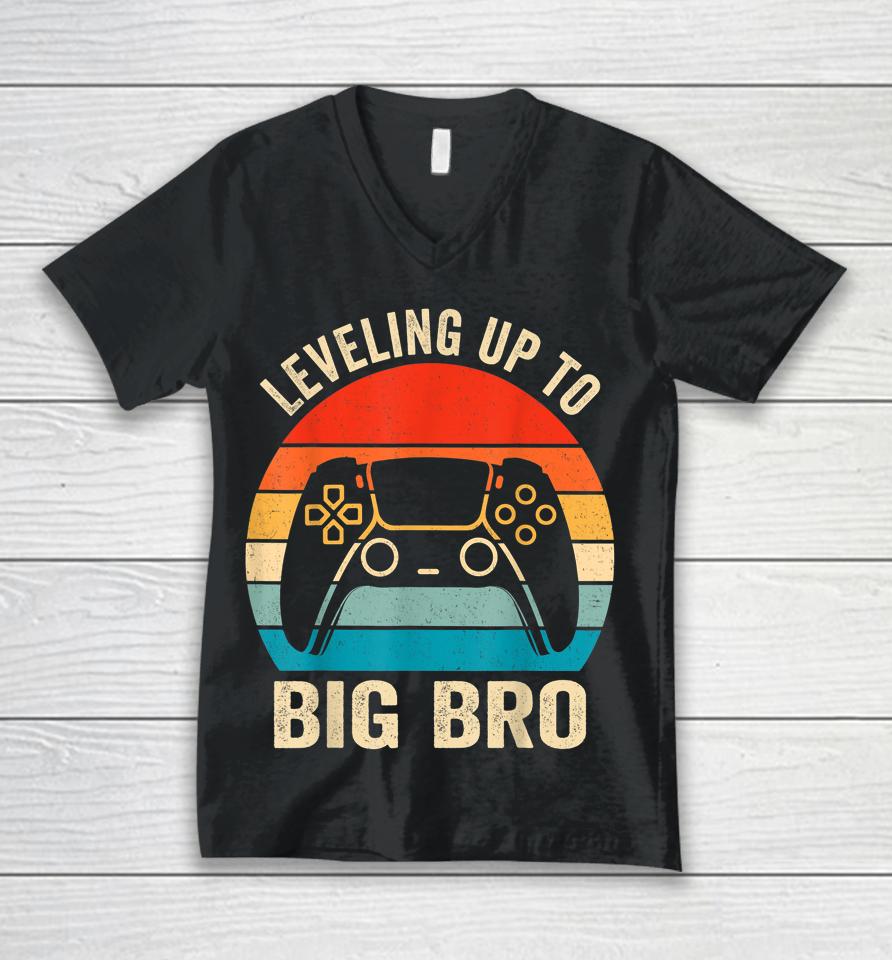 Leveling Up To Big Brother 2023 Funny Gamer Unisex V-Neck T-Shirt