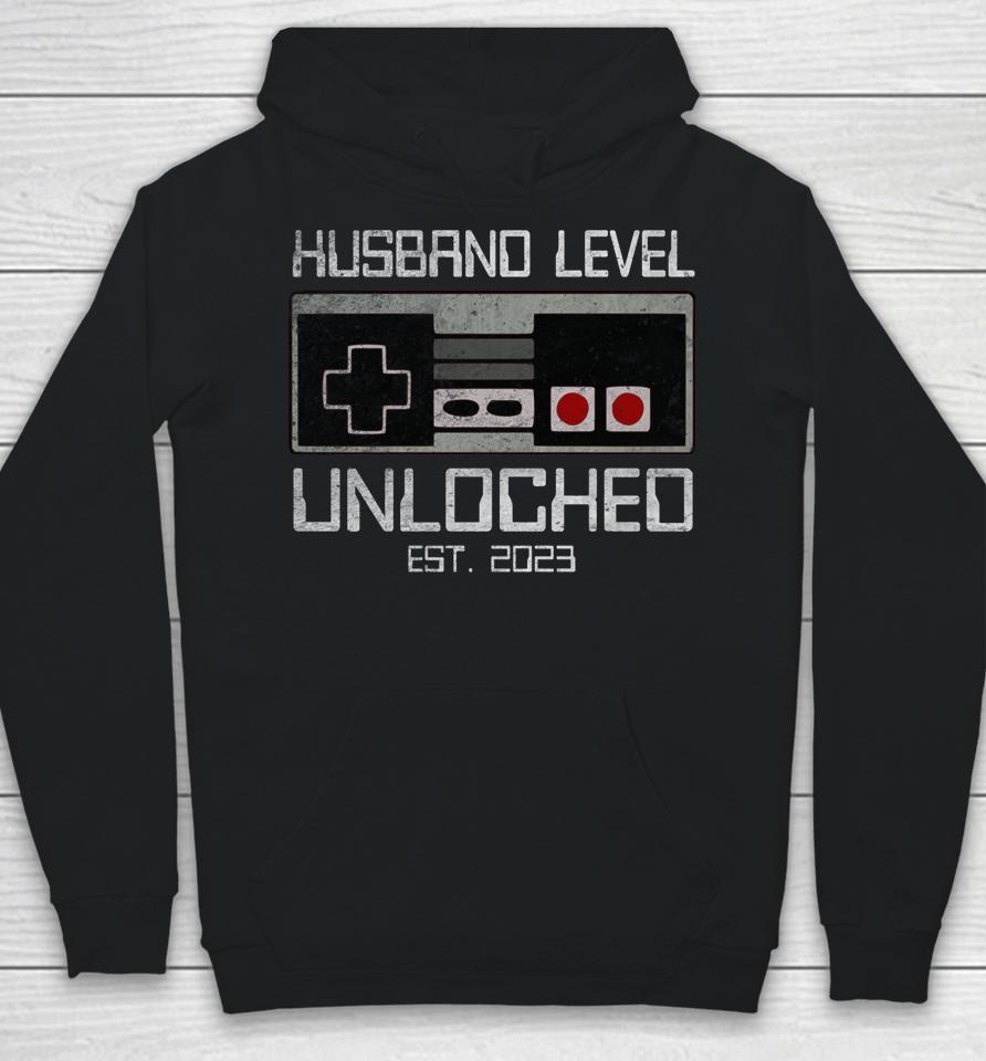 Leveling Up To Husband 2023 Funny Leveled Up Bachelor Party Hoodie