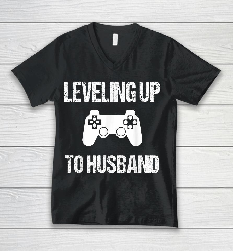 Leveling Up To Husband Engagement Video Game Unisex V-Neck T-Shirt