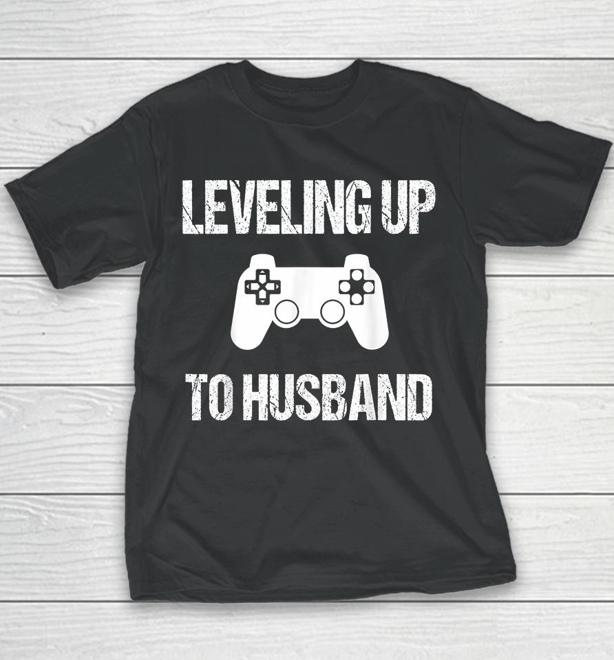Leveling Up To Husband Engagement Video Game Youth T-Shirt