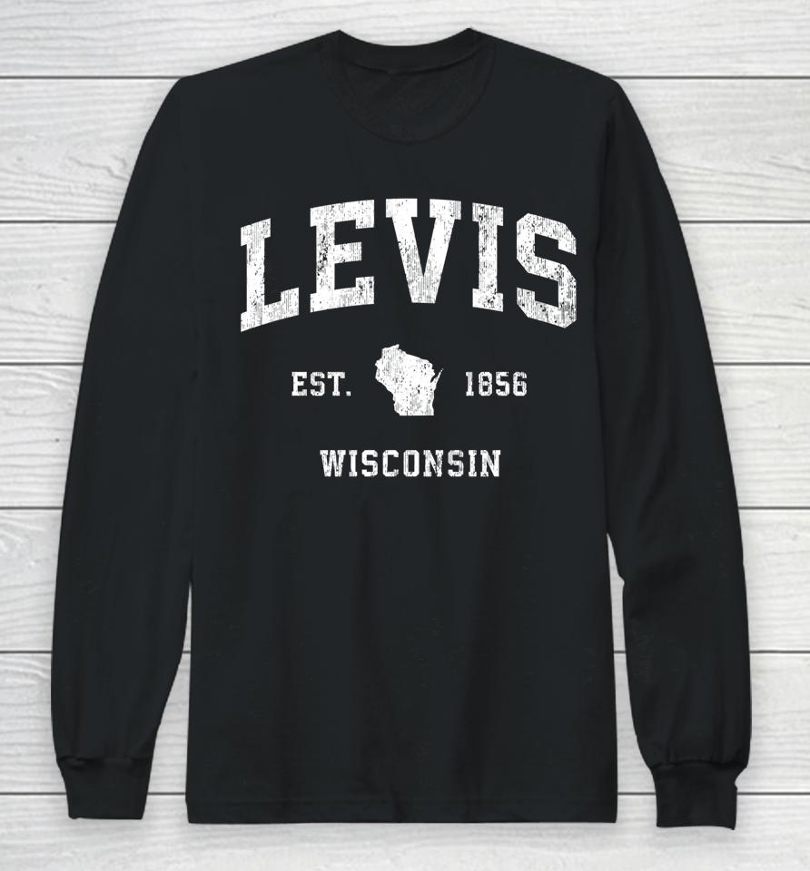Levis Wisconsin Wi Vintage Athletic Sports Design Long Sleeve T-Shirt