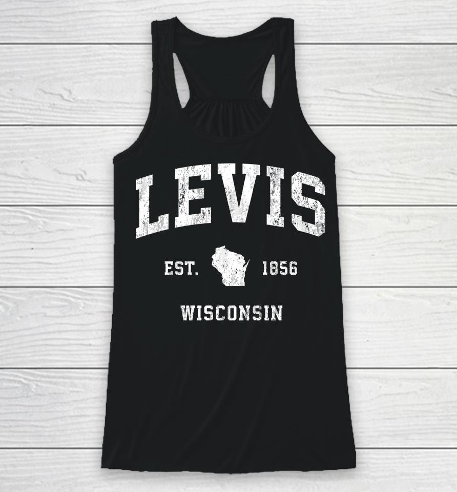 Levis Wisconsin Wi Vintage Athletic Sports Design Racerback Tank