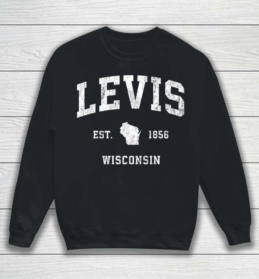 Levis Wisconsin Wi Vintage Athletic Sports Design Sweatshirt