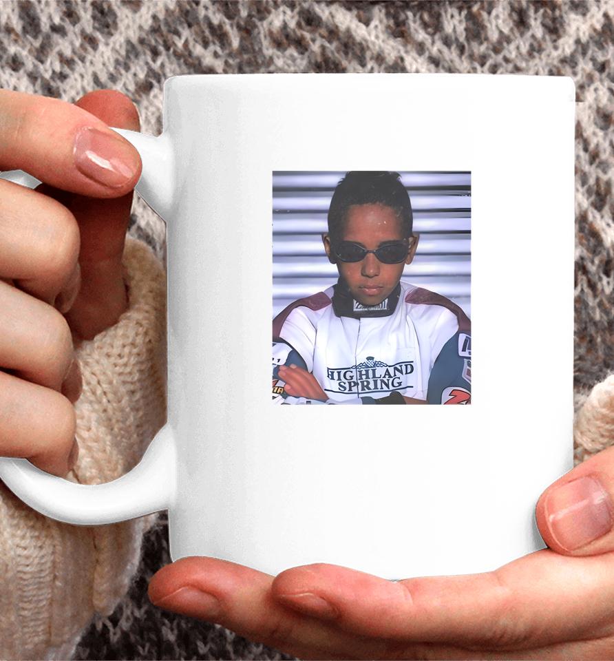 Lewis Hamilton Wearing Highland Spring Coffee Mug