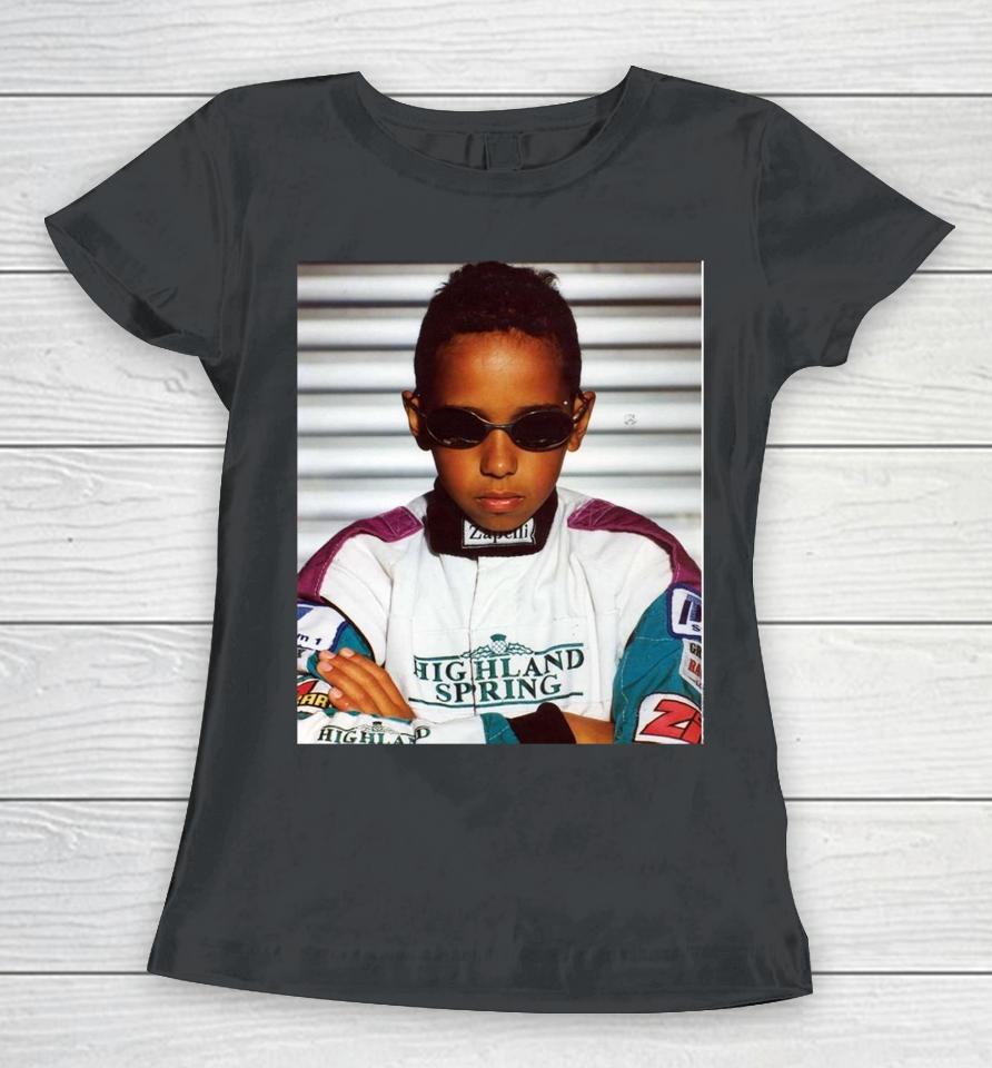 Lewis Hamilton Wearing Image Of Himself Women T-Shirt