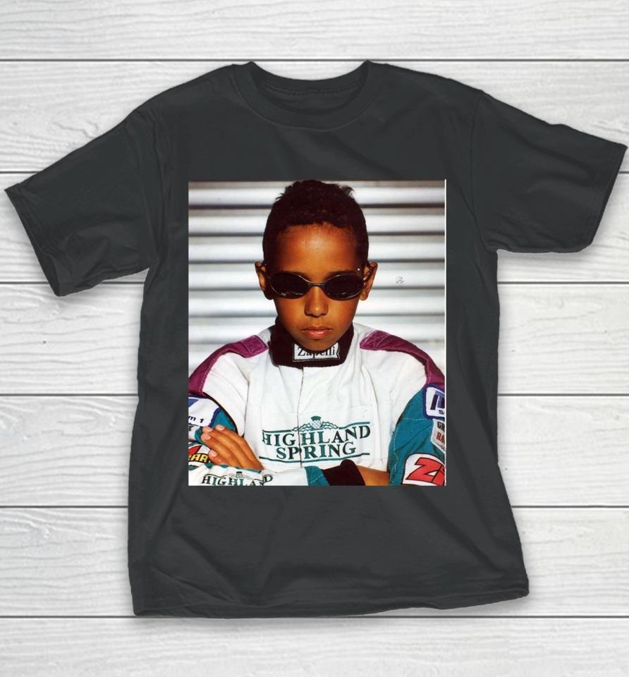 Lewis Hamilton Wearing Image Of Himself Youth T-Shirt