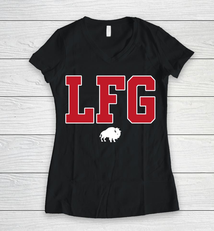 Lfg Totally Buffalo Store Women V-Neck T-Shirt