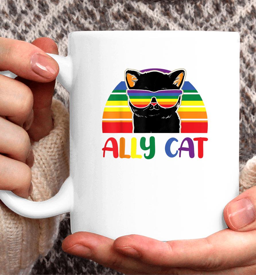 Lgbt Ally Cat Be Kind Gay Rainbow Funny Lgbtq Flag Gay Pride Coffee Mug