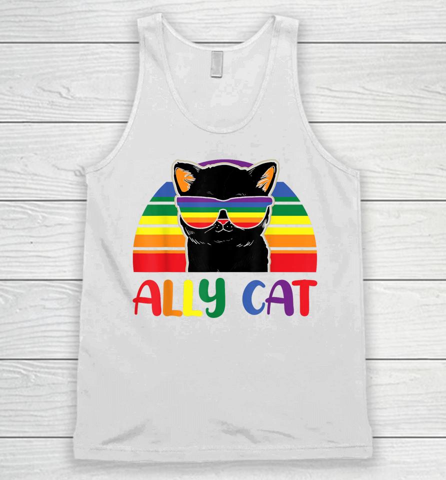Lgbt Ally Cat Be Kind Gay Rainbow Funny Lgbtq Flag Gay Pride Unisex Tank Top