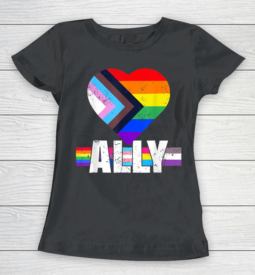 Lgbtq Ally For Gay Pride Month Transgender Flag Women T-Shirt