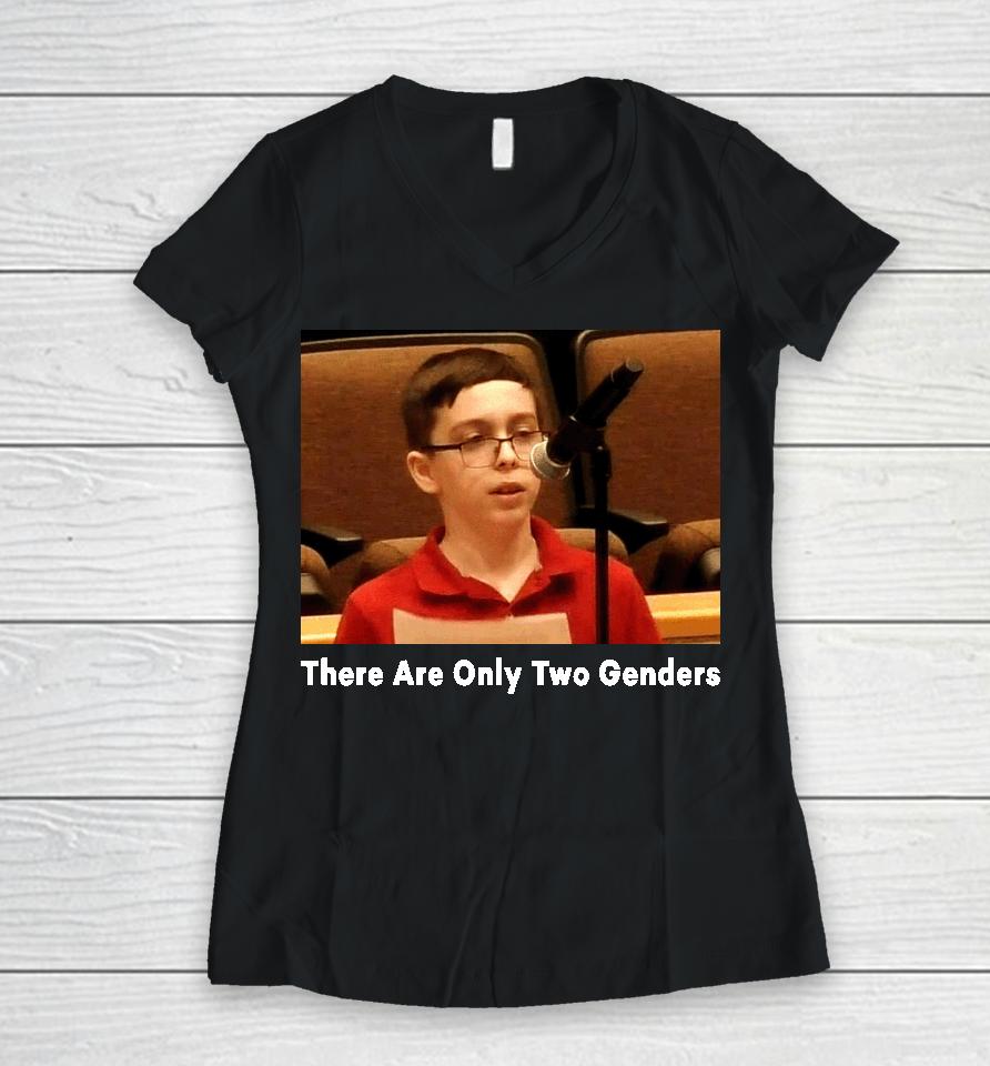 Liam Morrison There Are Only Two Genders Women V-Neck T-Shirt