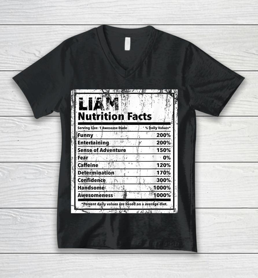 Liam Nutrition Facts Unisex V-Neck T-Shirt