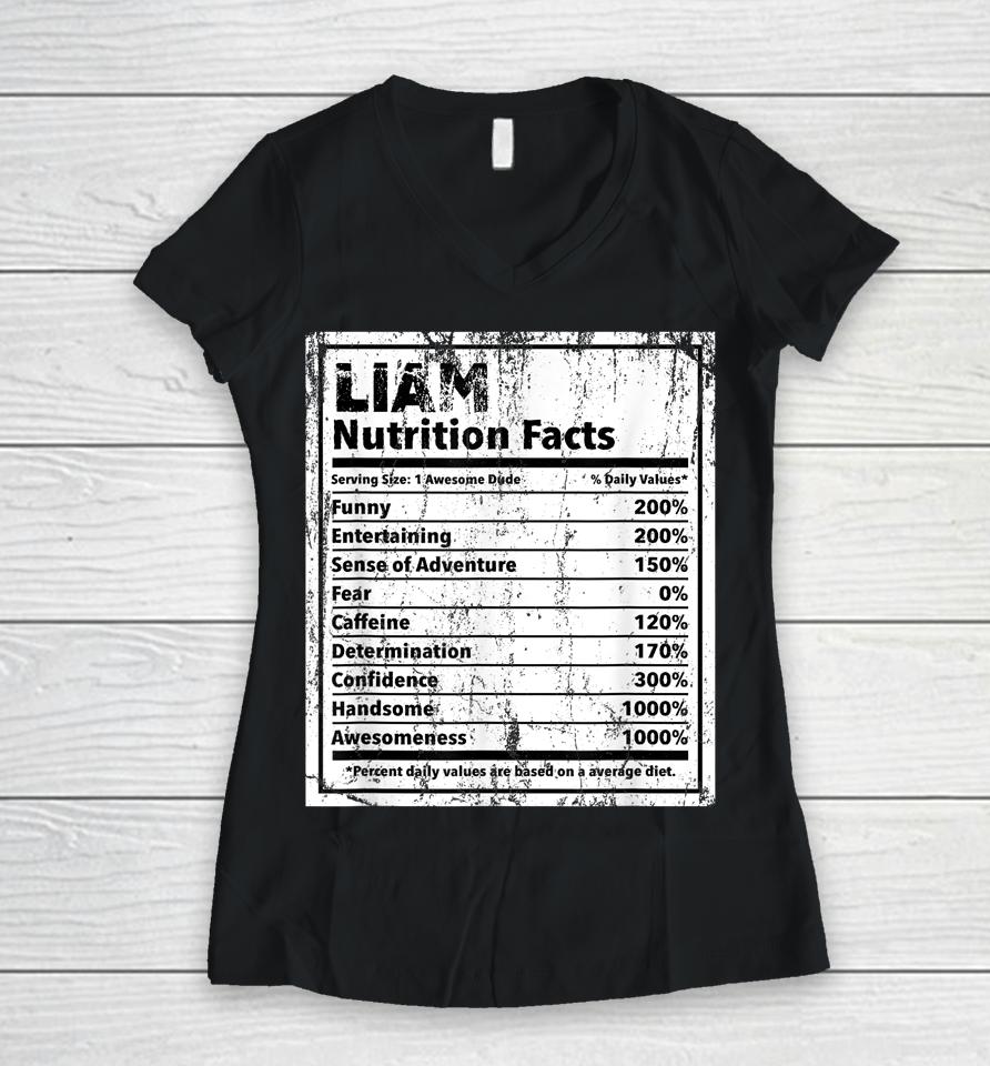 Liam Nutrition Facts Women V-Neck T-Shirt