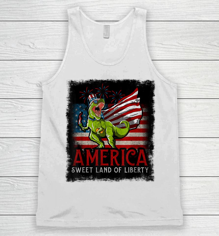 Libertysaurus Rex America Sweet Land Of Liberty 4Th Of July Unisex Tank Top
