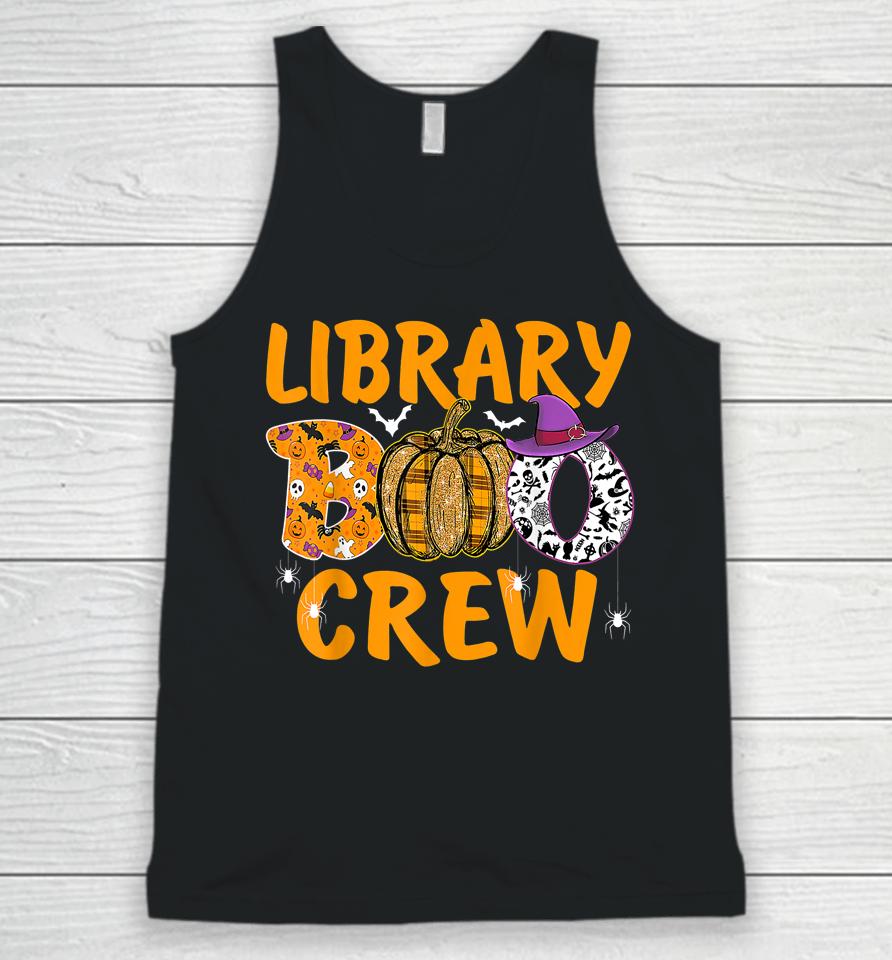 Library Boo Crew School Librarian Halloween Library Book Unisex Tank Top